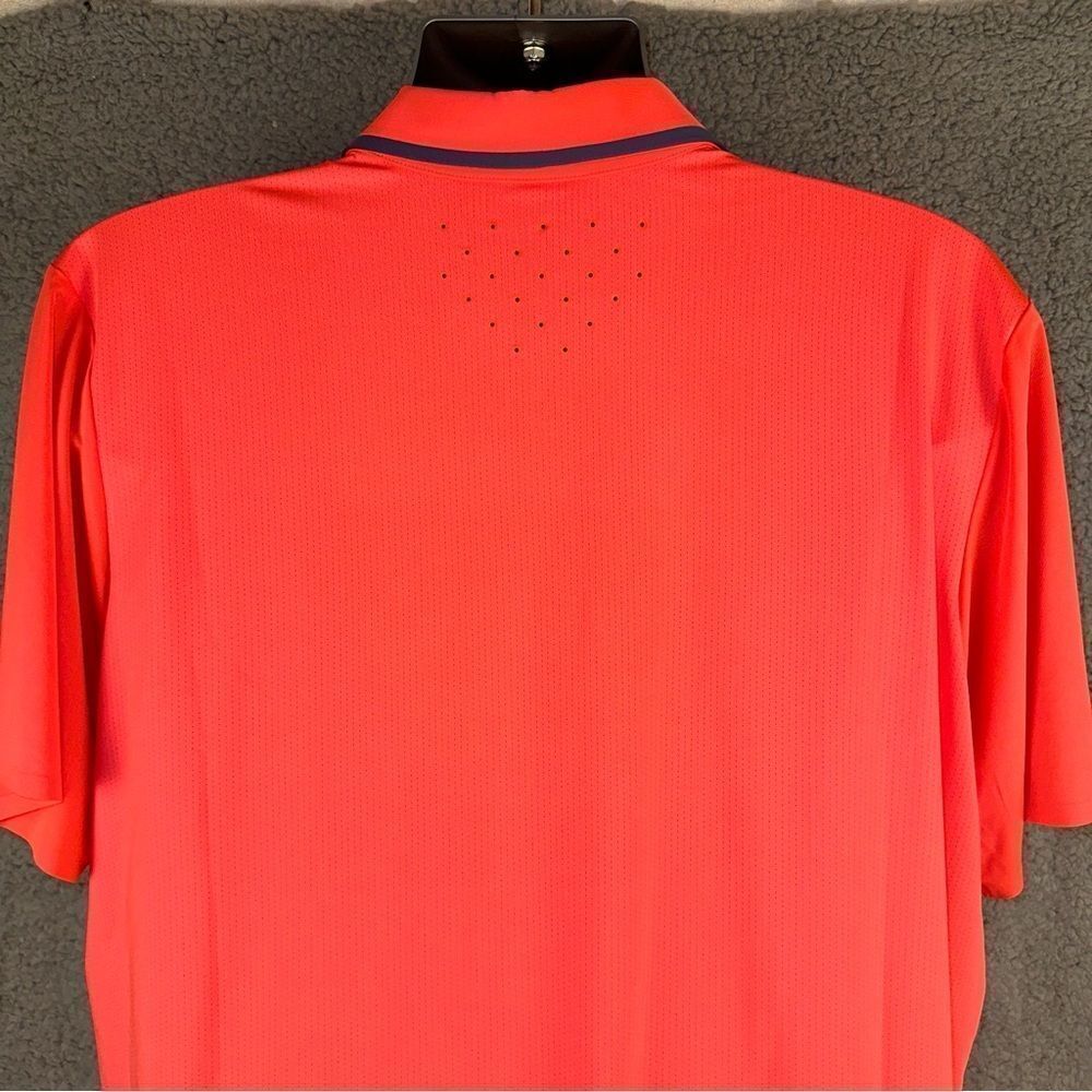Adidas Shirt Mens XL Red Flash Barricade Ventilated Climacool Wicking Golf Polo - Picture 14 of 16